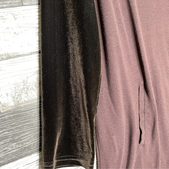 Soft Surroundings Women’s Sweater Size Large Brown Velvet Long Sleeves Stretch - Picture 8 of 9